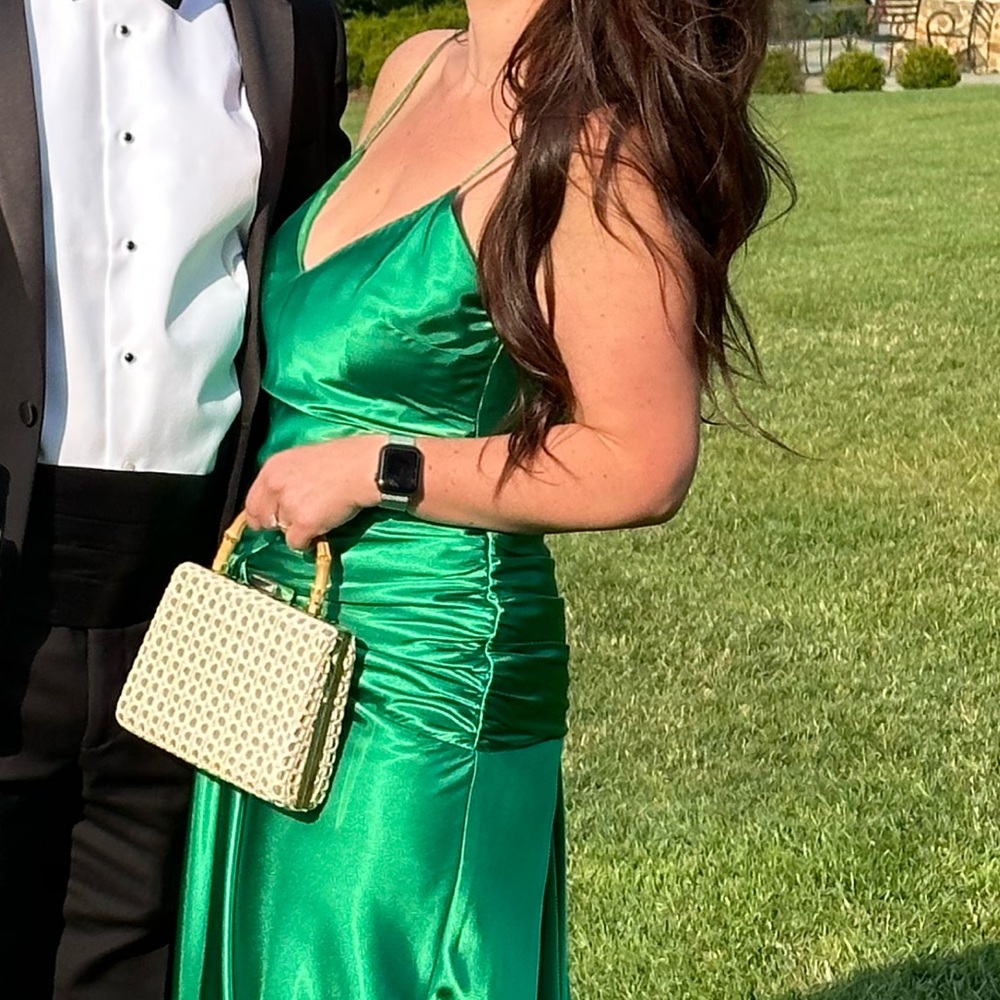 green black tie dress